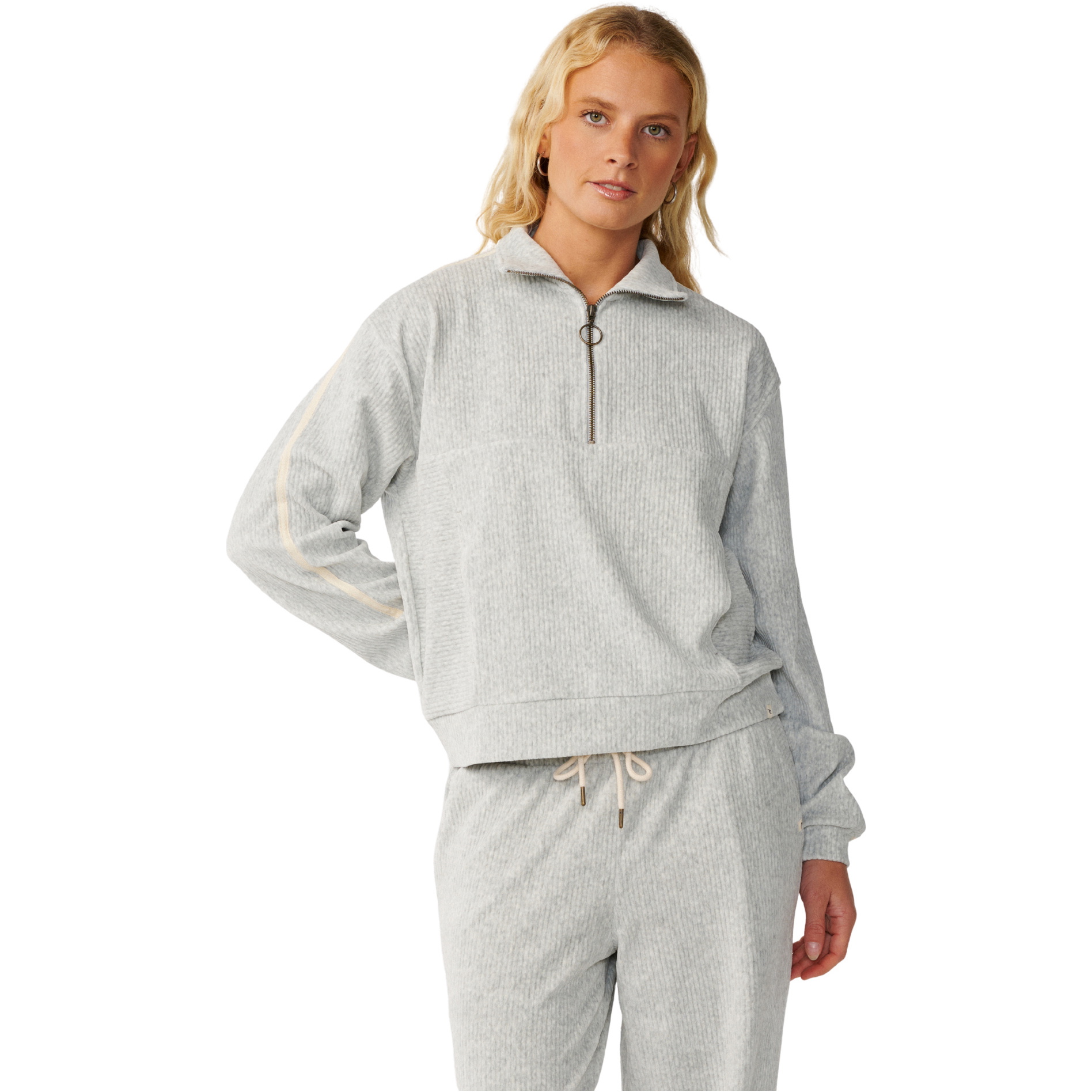 2026 Rip Curl Womens Cosy 3/4 Zip Fleece 0E6WFL - Grey Marle